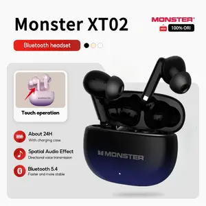Monster AuraFit XT02 ANC+ENC Wireless Earphone Bluetooth V5.4 IPX5 Waterproof 24-Hour Battery Life HD Call for Daily Use clip 66 108 karaoke kids gaming headset phones speaker deals 2025 quiet comfort ultra buds k friday p2 blast space travel hea water re