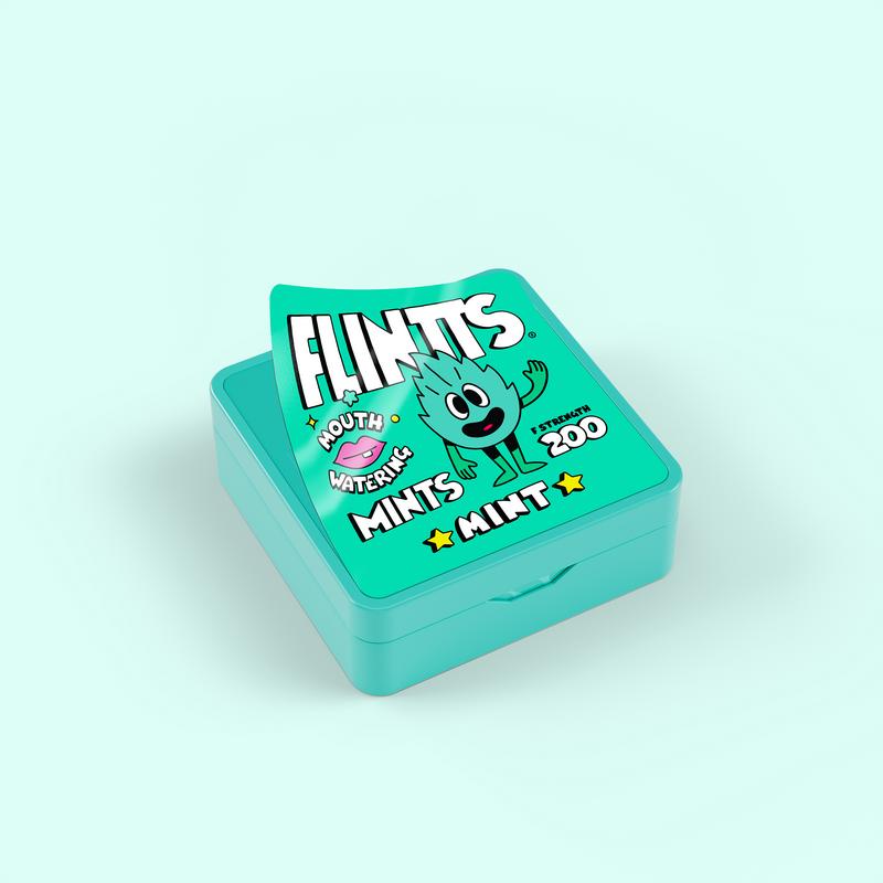 Flintts Mouth Watering Mints: Mint F-Strength 200, Sugar-Free & Vegan, Dry Mouth Mints