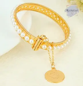 Pearl Screw Bangle Bracelet
