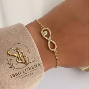 Pulsera con signo infinito en oro laminado 14k