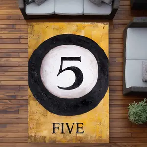 Begin Home Decor C1ROAR57HNC7L2 5 x 7 ft. Billiard Ball No5 Outdoor Rectangle Area Rug - Office Industrial Decor