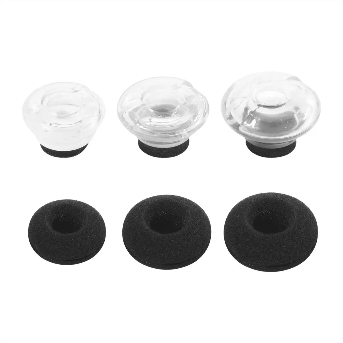 Plantronics Voyager Legend Cordless Bluetooth Earbud Replacement Accessories Kit - 3-Piece Set with Soft 1x Small Earplug, 12*9mm Transparent Silicone Gels, Interchangeable 3-Size (Large, Medium, Small) Eartips, Sponge, Easy Install