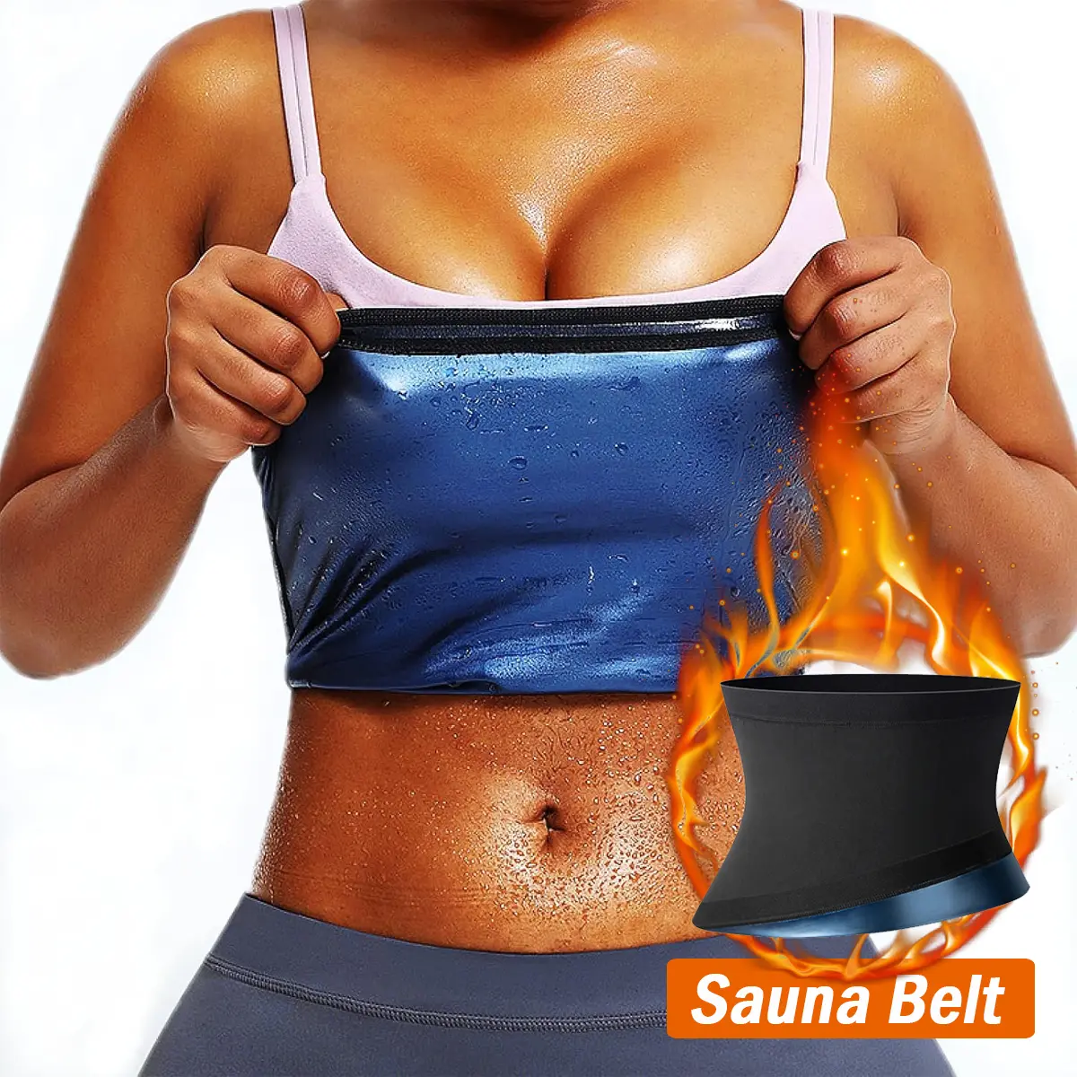 Solid Black Spandex Trimmer Cincher for Women, Comfortable Tummy Control Fajas with Polyurethane Lining, Waist Trainer Trimmer, Sweat Waist Trainer, Comfortable Sweat Belt, No Underwear Needed Shapewear Belts