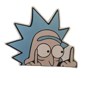 4-pack funny peeking rick sticker morty 4.5" wide waterproof