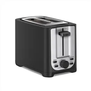 bella 2 Slice Toaster with Auto Shut Off - Extra Wide Slots & Removable Crumb Tray and Cancel, Defrost & Reheat Function - Toast Bread, Bagel & Waffle, Black