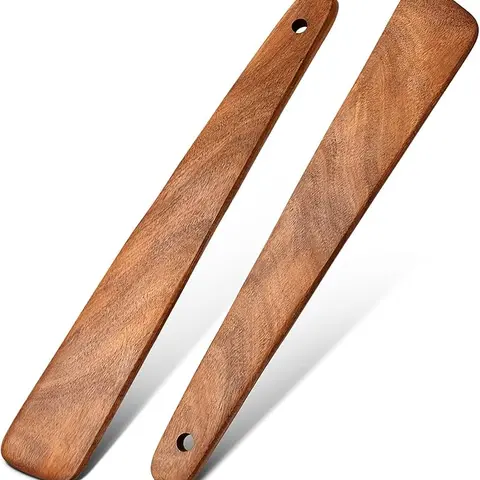 MAGNAWARE 12 Inch Acacia Wood Flipper Spatula Set of 2 – Lightweight, Heat-Resistant, Safe for Nonstick – Perfect for Cooking and Serving Kitchen Gadgets Kitchenware