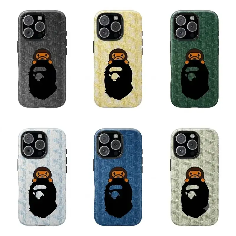 bape Protective Y-Pattern Cellphone Casing - Symmetrical Geometry Design Mobile Phone Accessories for iPhone 17,16,15,14,13,12,11,X,XS,XSMAX,XR,8,7 Handheld Devices