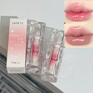 Prismatic Ark Mirror Lip Gloss, Waterdrop Jelly Lips Highlighter, Pinkish Girl Lip Color, Easy Application Moisturizing Non-Greasy