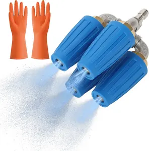 4-in-1 Turbo Nozzle Pressure Washer with Gloves,4000 PSI,2.5 Orifice Quadruple Turbo Nozzle Pressure Washer with 1/4" Quick Connector,360°Rotating Turbo Nozzle
