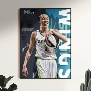 Paige Bueckers Poster, WNBA Wall Print, Basketball Digital Download, Dallas Wings Poster, Women's Hoops Decor, Gift for Basketball Fans