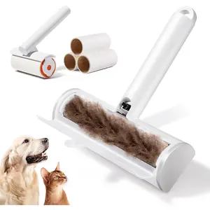 Pet Hair Removal Tool and Lint Roller Value Set, Extra Sticky Lint Remover and Reusable Dog and Cat Hair Remover Set for Pet Hair Removal on Furniture, Couch, Carpet, Clothing, Bright White