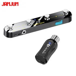 JAMJUM Wireless Midi Control Pedal with 4 Buttons, USB Rechargeable Battery, with APP, Portable Design for Music Production & Performance