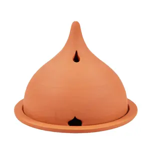 SENTJO Premium 100% Hand-Made Ceramic Incense Burner, Incense Holder, Aromatherapy, Home Decor, Backflow Incense Powder, Cones and Stick, Made in France, (Natural Color)