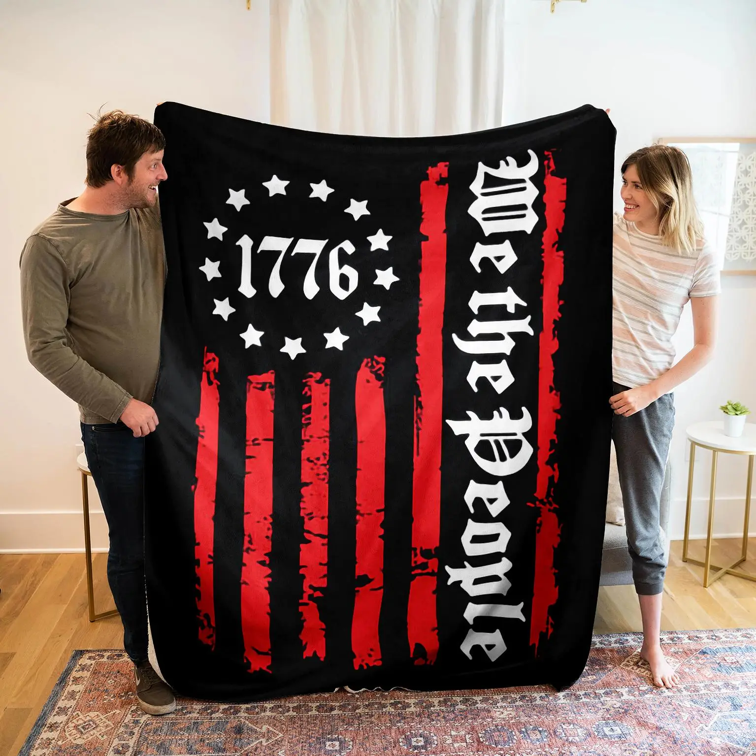 Modern Star & Letter Print Blanket, 1 Count Soft & Comfortable Throw Blanket, Air-conditioned Room Warm Napping Blanket for Home & Office