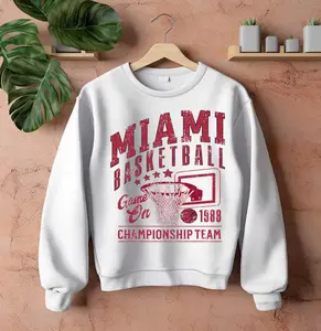 Miami Basketball sweatshirt , Vintage Sports Tee, Unisex Game Day Shirt, Gift for Basketball Fans, College Sports Apparel , Graphic , Unisex