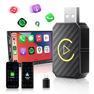 Wireless CarPlay Adapter for iPhone & Android, 2026 Upgraded Car Play Mini Wired to Wireless Adapter for CarPlay & Android Auto Plug and Play Stable Connection & No Latency for iPhone iOS 10+