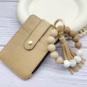 Bohemian Beaded Keychain with Fringe Decor, Fashionable Silicone Bead Keychain for Women and Girls, Versatile Keychain Gift