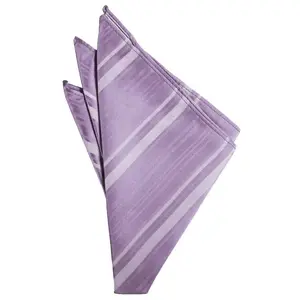 Heather Striped Satin Pocket Square