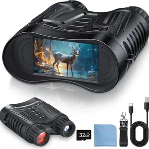 KOGGII 4K Infrared Night View Binoculars, 3.2" Screen, USB Rechargeable 8X Digital Zoom, Rechargeable Binoculars with 32GB Memory Card for Outdoor Adventures