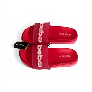Bebe Deep Pink & Soft Pink Sandals l with Logo Design for Women Comfortable and Stylish Footwea