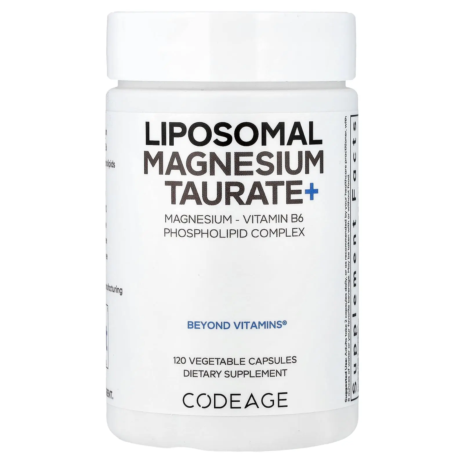 Codeage Liposomal Magnesium Taurate+, 120 Vegetable Capsules