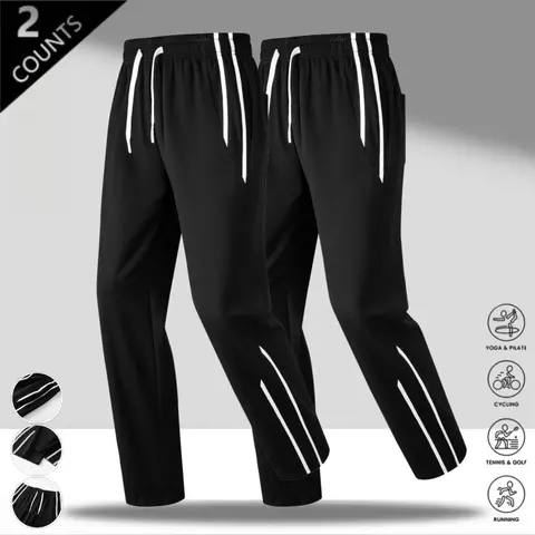 Men's sports jogger pants two-piece set black and gray colorblock with side stripes, casual sporty style versatile sweatshirt T-shirt, drawstring waist fits snugly + ankle cuffs stylish and neat, comfortable and breathable fabric allows free movement with