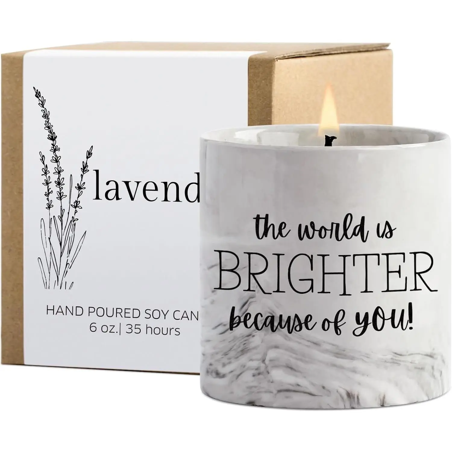Friendship Lavender Candle - Thank You  for Women, Moms,  Friends & Teachers - 6 Oz Inspirational Lavender Candle Jar