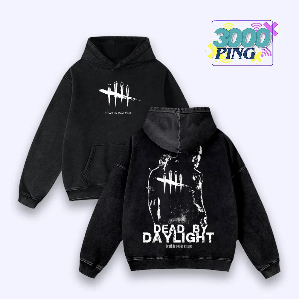 Dead by Daylight Hoodie & T-Shirt The Trapper Graphic, Vintage Acid Wash Apparel, Horror Gaming Merch, Evan MacMillan Pullover, Unisex Cotton Top