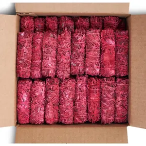 Dragon's Blood Sage Smudge Sticks for Cleansing House, Meditation, Yoga, Negative Energy Cleanse |   4 Inch Dragon Blood Sage Bundles (6)