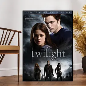 Twilight Movie Poster Wall Art, Classic Vampire Romance Film Print, Edward Cullen and Bella Swan Poster, Aesthetic Home Room Decor Gift