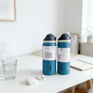 Owala FreeSip 32oz Deep Sea Blue Insulated Bottle - Minimalist Business Style, Portable & Leak-Proof for Commute & Fitness Use full color water tumbler perfect holiday gift drinking straw design girly