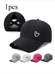 Spring and Summer Outdoor Sports Cross-Back Ponytail Quick-Drying Cap with Breathable Mesh for Sunshade and UV Protection, Cross-Border European and American Baseball Cap, Mesh Back Snapback, Sports Outdoor Hats