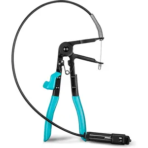 Flexible Hose Clamp Pliers, 27" Long Reach Radiator Hose Clamp  with Ratchet Locking Mechanisms, Spring Clamp Pliers for Automotive, , and  Repairs