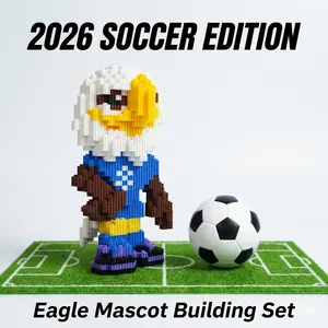 Micro Building Blocks Eagle Mascot Toy - DIY 3D Puzzle Mini Bricks Set, Sports Collectible, ASMR Immersive Building Desk Decor
