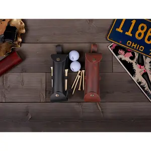 Leather Golf Ball and Tee Holder