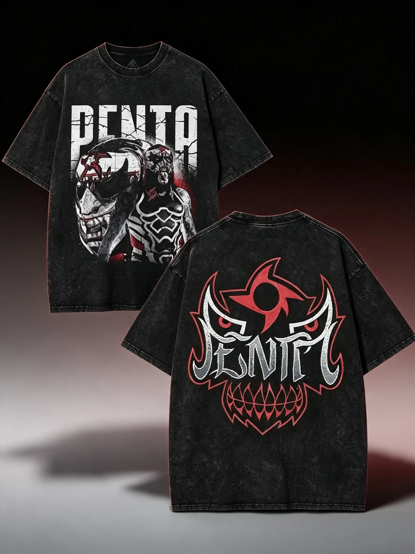 Men's Penta No Fear Grunge Street Legacy Cotton Oversized Graphic T-Shirt - WWE Wrestling, Lucha Libre Spirit, Retro Design, Fan Gift