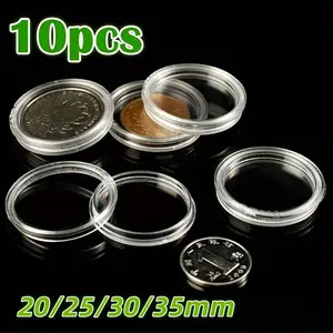 10 Pieces Coin Capsules Transparent Clear Round Coin Holders Durable Coin Storage Containers Coin Organizers Coin Protectors for Collectors Secure and Stylish Coin Protection