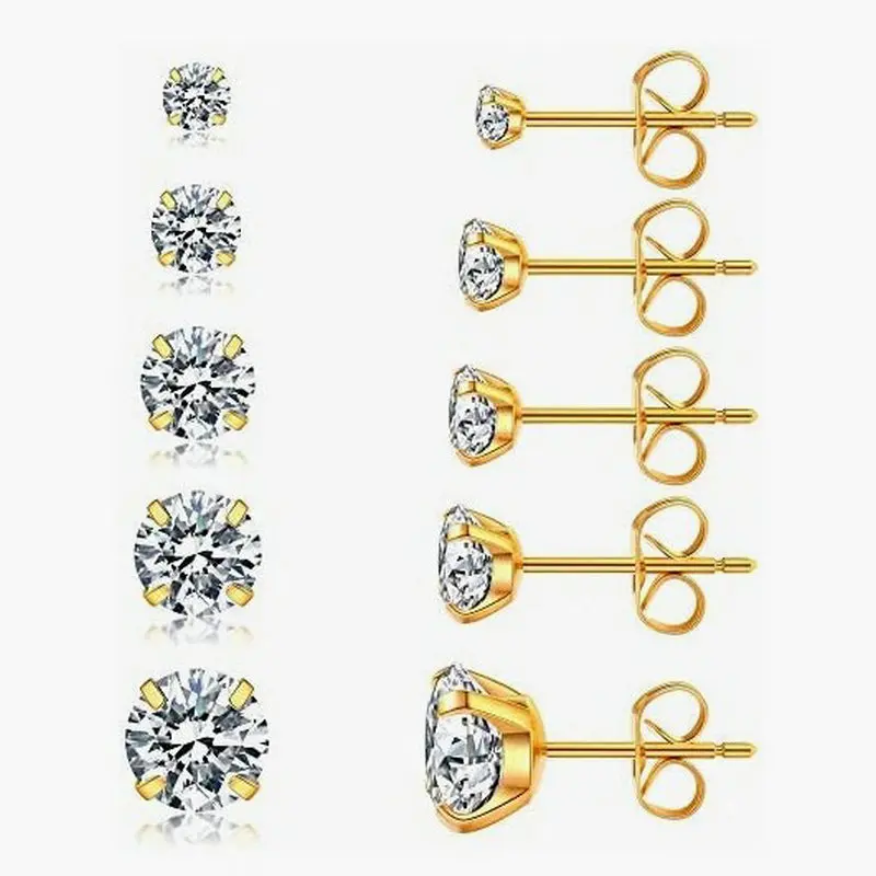 Butterfly button earrings in gold