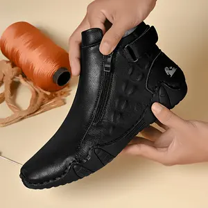 Trendy Plus Size Fashionable Outdoor Anti-Slip Warm And Comfortable Casual Business Handmade Bean Driving Men'S Shoes Men'S Slip-On