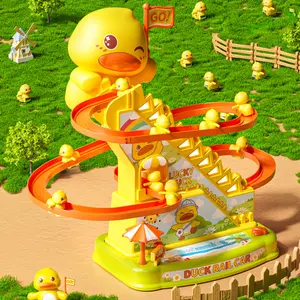 Duckling Climbing Stairs Track Toy Baby Head Up Practice Children's Puzzle Early Education Toy 3 Sliding 6 Fun Christmas Birthday Gifts for Boys and Girls