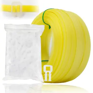 Box Packing Strapping Tool, Polypropylene Pallet/Box Strapping kit: 330' x 1/2'' Strapping and 100 pcs Plastic Buckles,Manual Packing