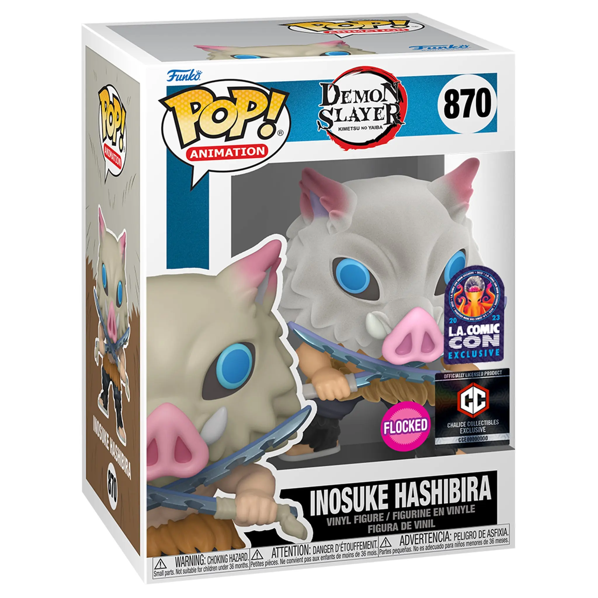 POP! Inosuke Hashibira Demon Slayer #870 [Flocked] [LACC, CC stickers]