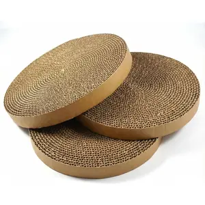 Pad Cardboard Round  Scratcher Refill Replacement Scratch Pads for Cats- 3 Count