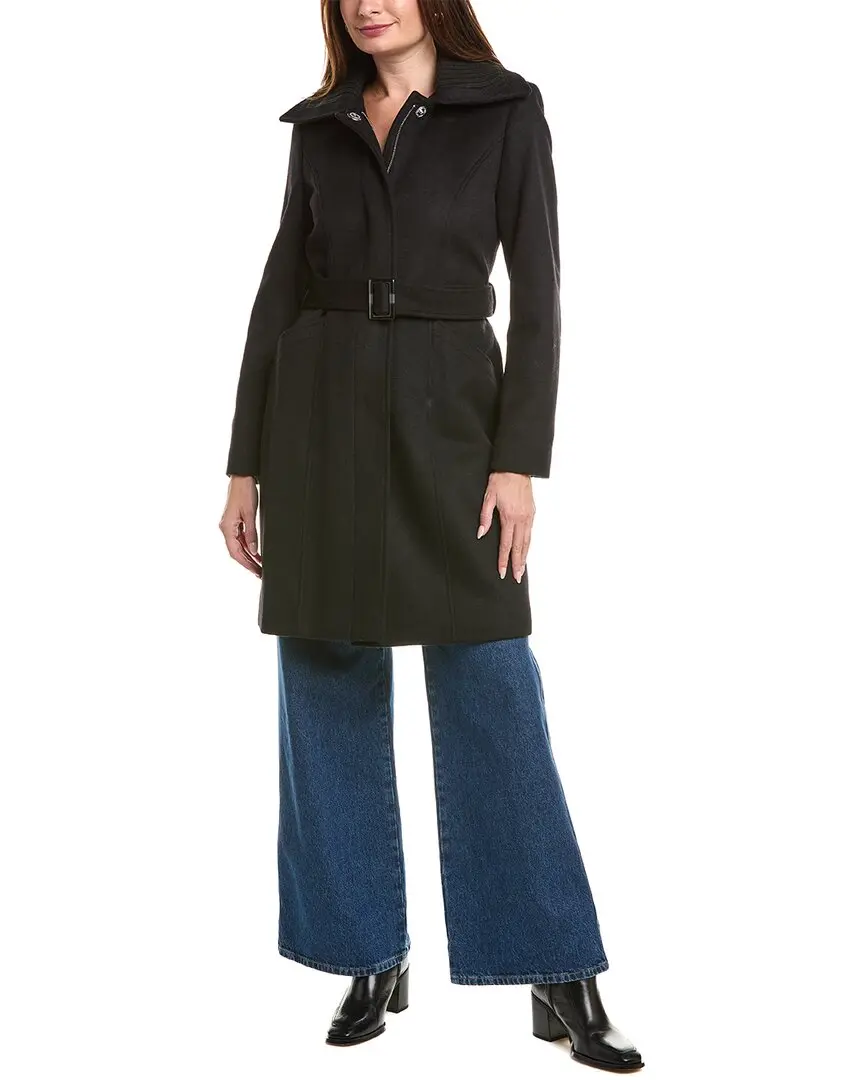 Sam Edelman Asymmetrical Wool-Blend Trench Coat