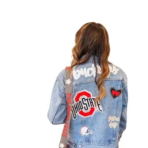 Custom Ohio State Denim Jacket for Women – College Football Patch Style