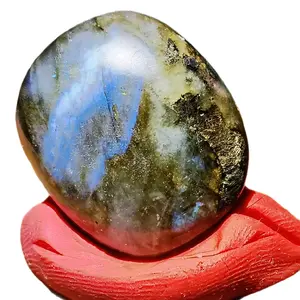 Beautiful Blue Flash Labradorite Cab 28x25mm Natural Gemstone with Stunning Blue Flashing Effects