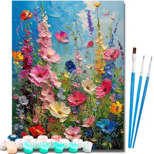 Paint by Number Kits for Adults Beginners, Easy Acrylic Simple Paint by Number Kits, DlY Watercolor Paint by Numbers Kits on Canvas Without Frame for Home Wall Decor Home Decoration 16x20inch