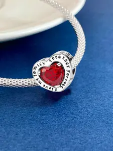 New Original Silver Plated Charms DIY Beads Inlaid with Sparkling Diamonds Wine Glass Candle Heart Coffee Cup Zircon Double Ring Family Beads for Couples DIY Jewelry Suitable for Parties Anniversaries Warm Special Perfect Choice Cubic Zirconia
