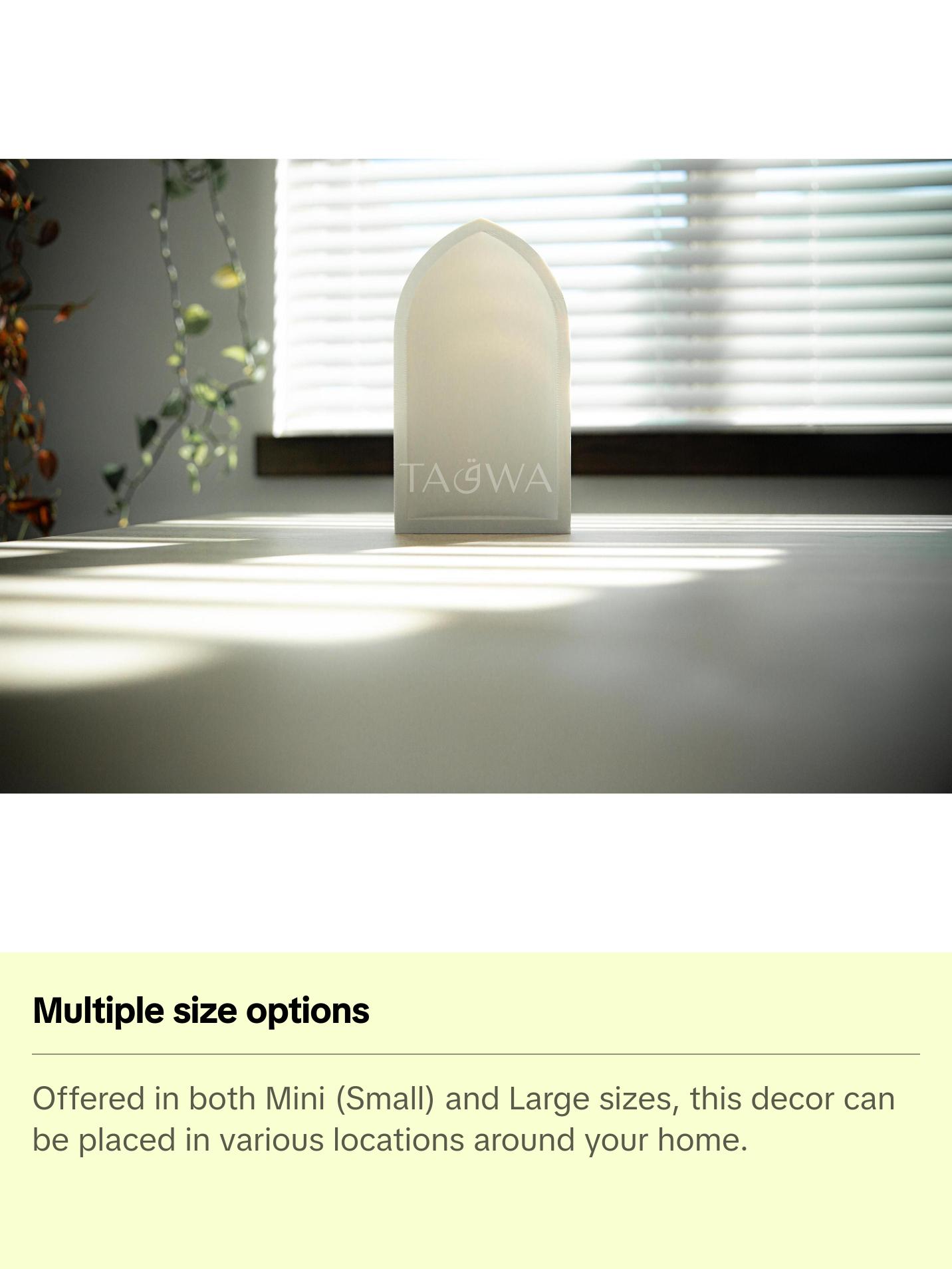 Mini Mihrab Islamic Decor | Small & Large Sizes | Modern Ramadan Decoration in Black or White