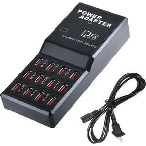 USB Charger Station,12-Port 60W Multiple USB  Station,Multi Ports USB Charger  for Smartphones,Tablets,and Other USB Devices.